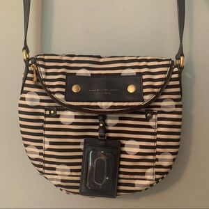 Marc by Marc Jacobs Navy and White Stripes and Dots Crossbody Bag